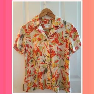 LizGolf button up blouse 100% silk